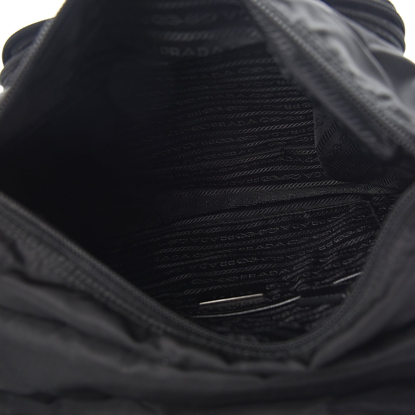 Tessuto Nylon Saffiano Messenger Bag Black