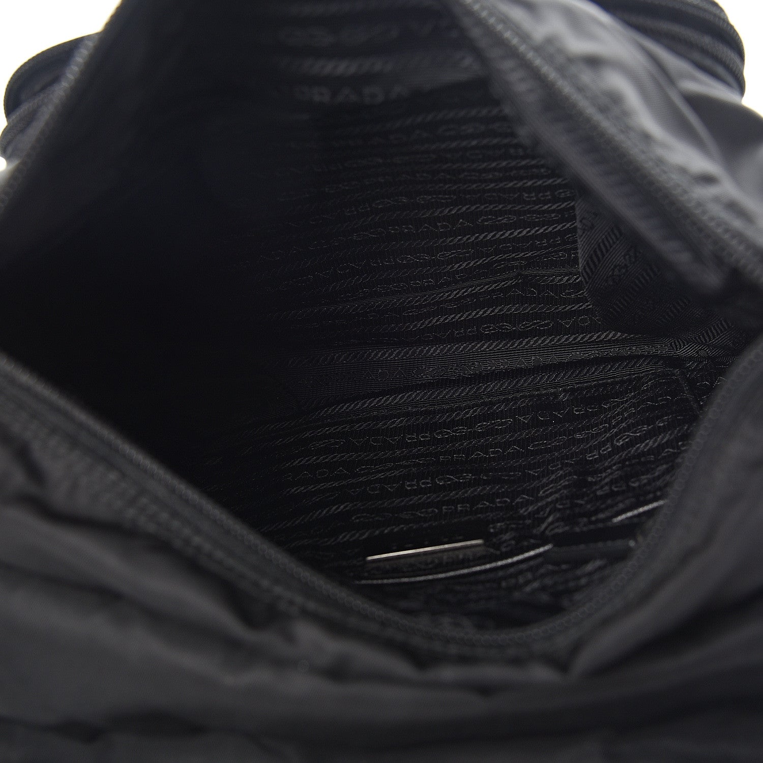 Prada Tessuto Nylon Saffiano Messenger Bag Black 4 of 9