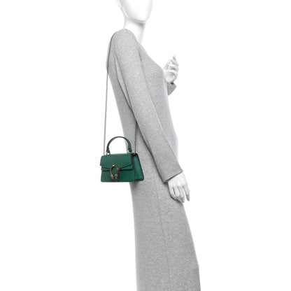 Gucci Dollar Calfskin Crystal Mini Dionysus Top Handle Bag Emerald 2 of 9