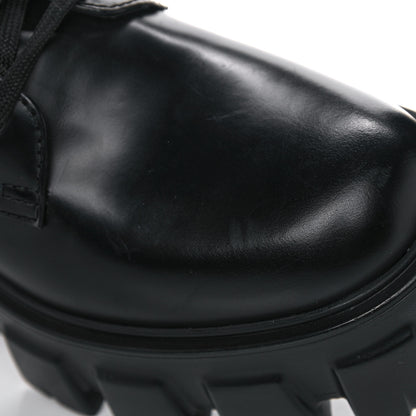 Prada Spazzolato Rois Nylon Metal Triangle Logo Monolith Pouch Pocket 55mm Boots 37 Black 12 of 16