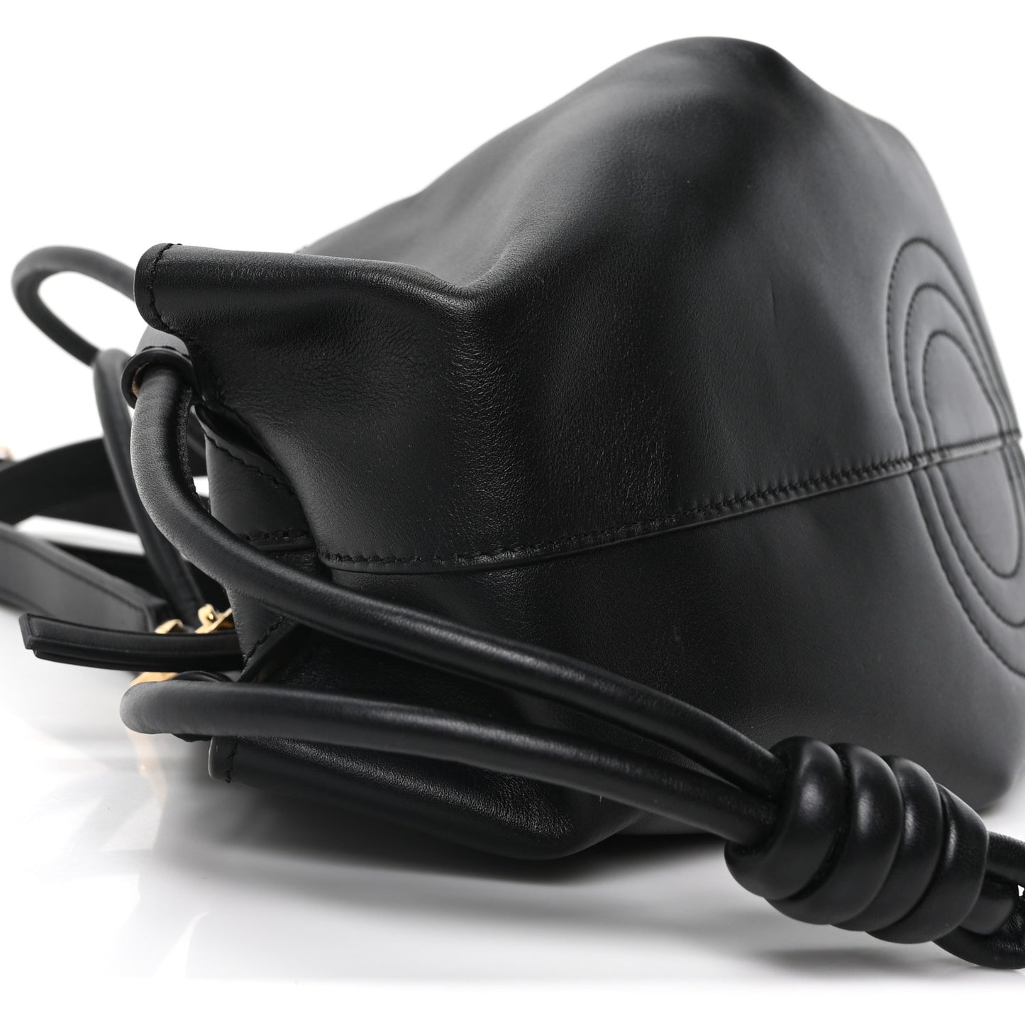Shiny Nappa Calfskin Small Paseo Bag Black