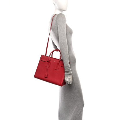 Saint Laurent Calfskin Small Sac De Jour Oxblood 2 of 10