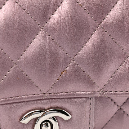 Chanel Metallic Calfskin Quilted Mini Rectangular Flap Pink 12 of 14