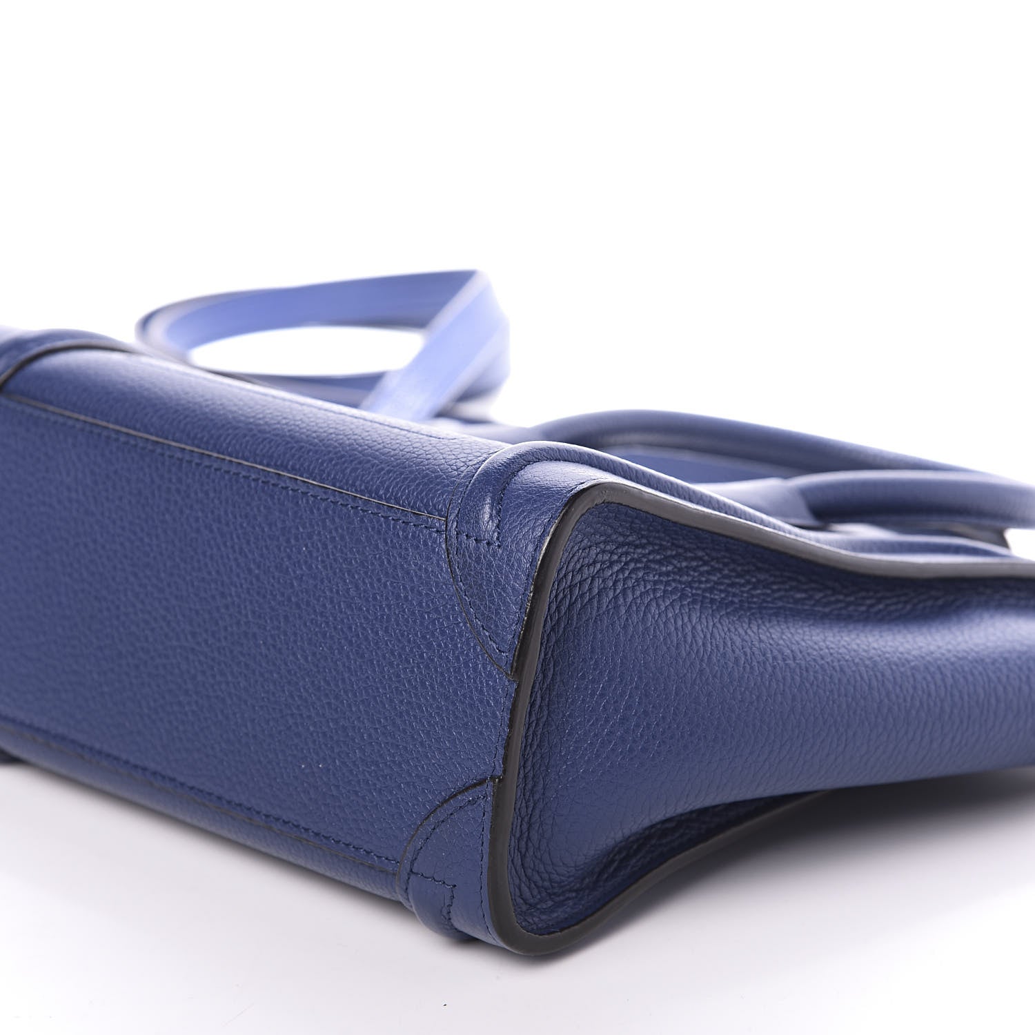 Celine Drummed Calfskin Nano Luggage Indigo 7 of 9