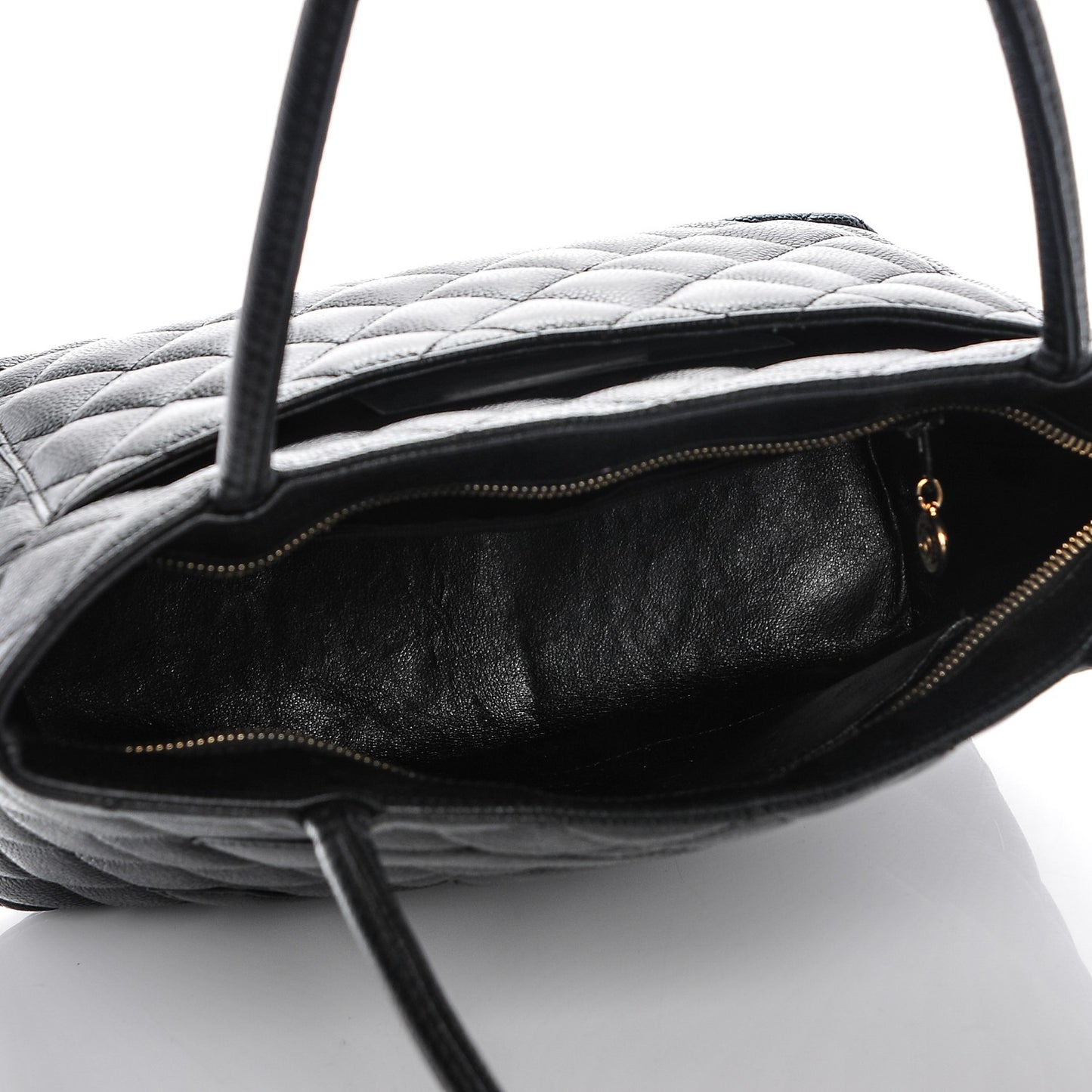 Caviar Quilted Medallion Tote Black