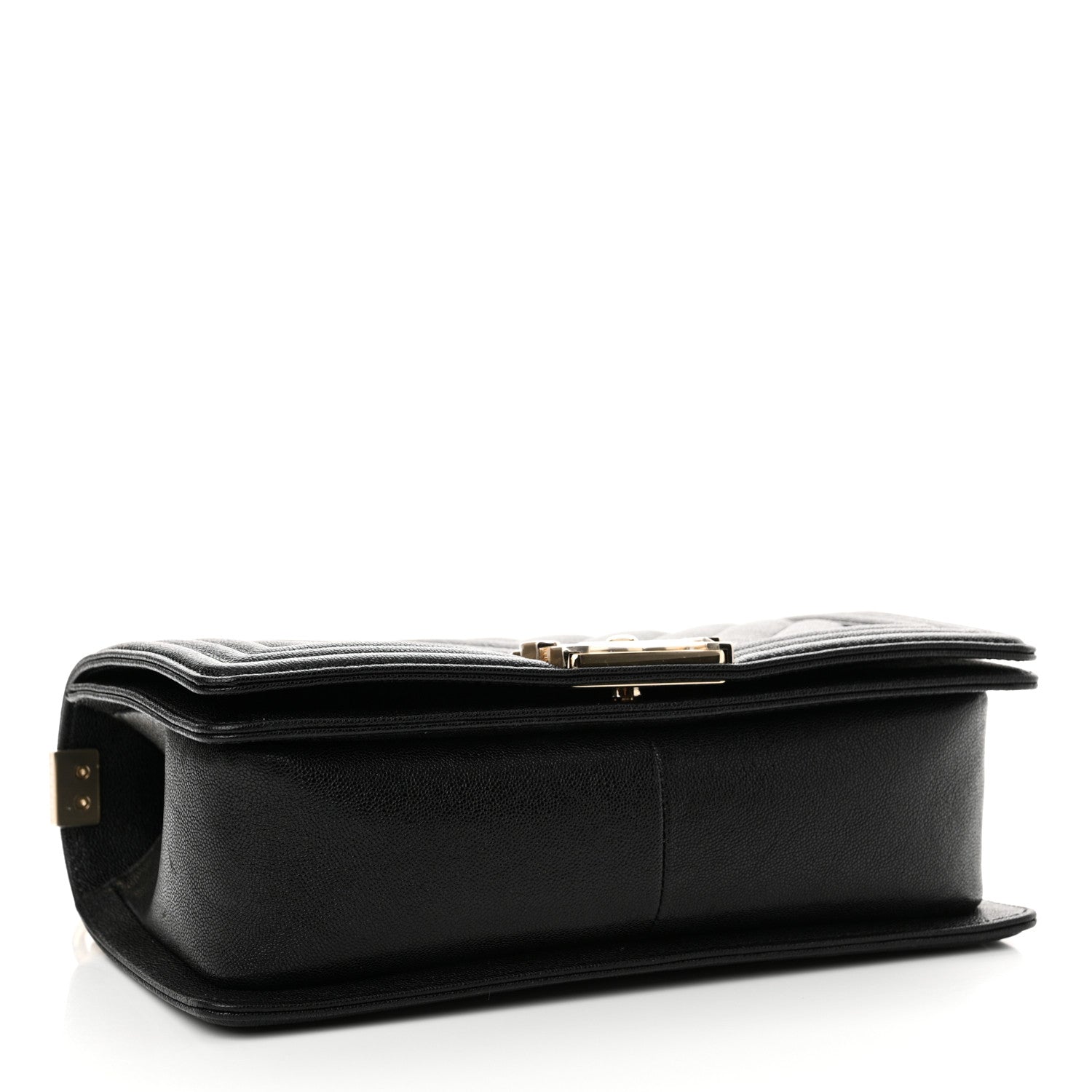 Chanel Caviar Chevron Quilted Medium Boy Flap Black 4 of 11