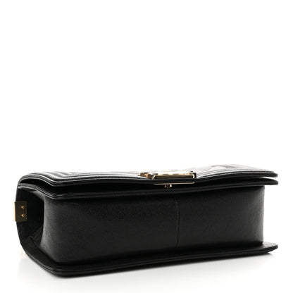 Chanel Caviar Chevron Quilted Medium Boy Flap Black 4 of 11