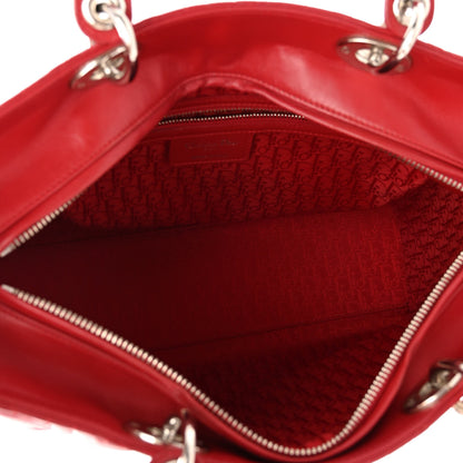 Christian Dior Lambskin Cannage Large Lady Dior Red 5 of 10