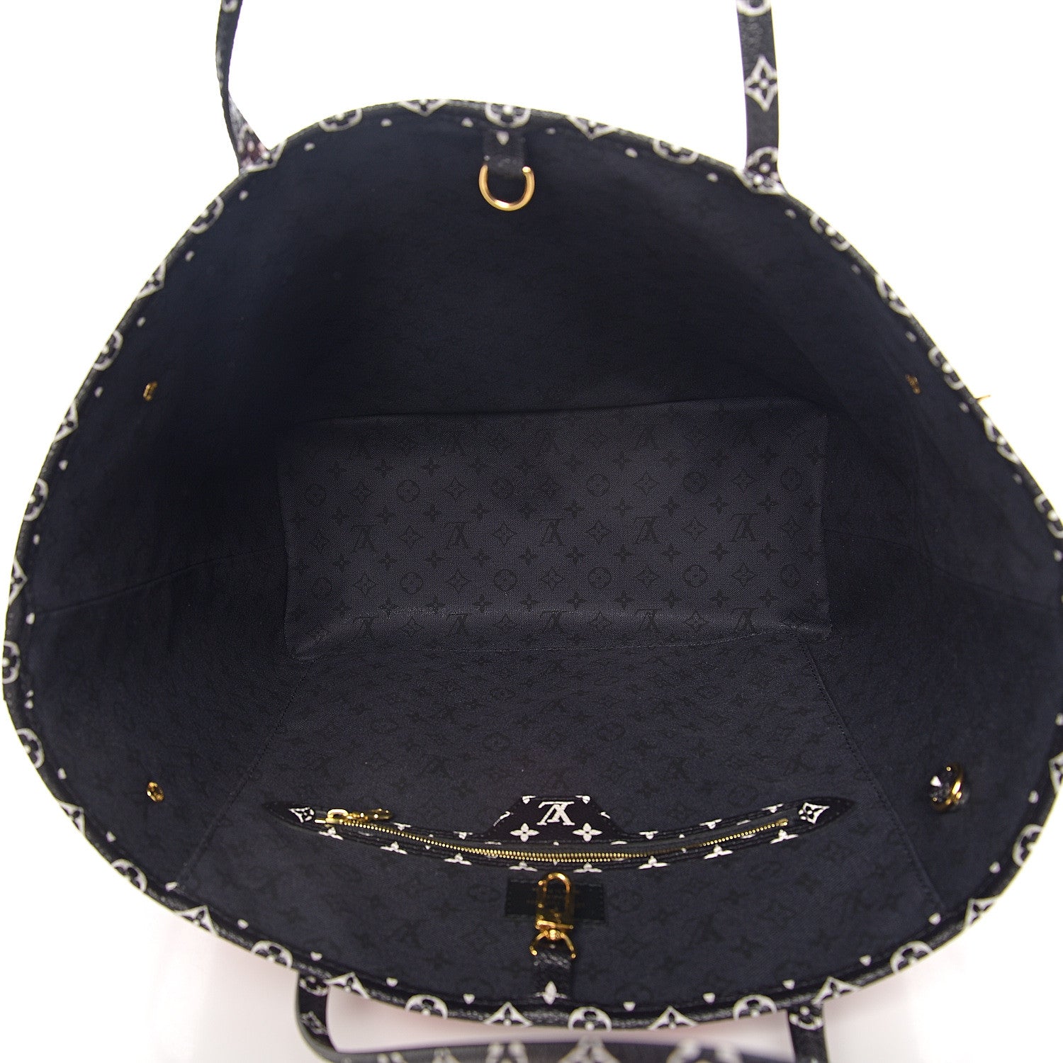 Louis Vuitton Monogram Giant Crafty Neverfull MM Creme Rouge Black 4 of 9