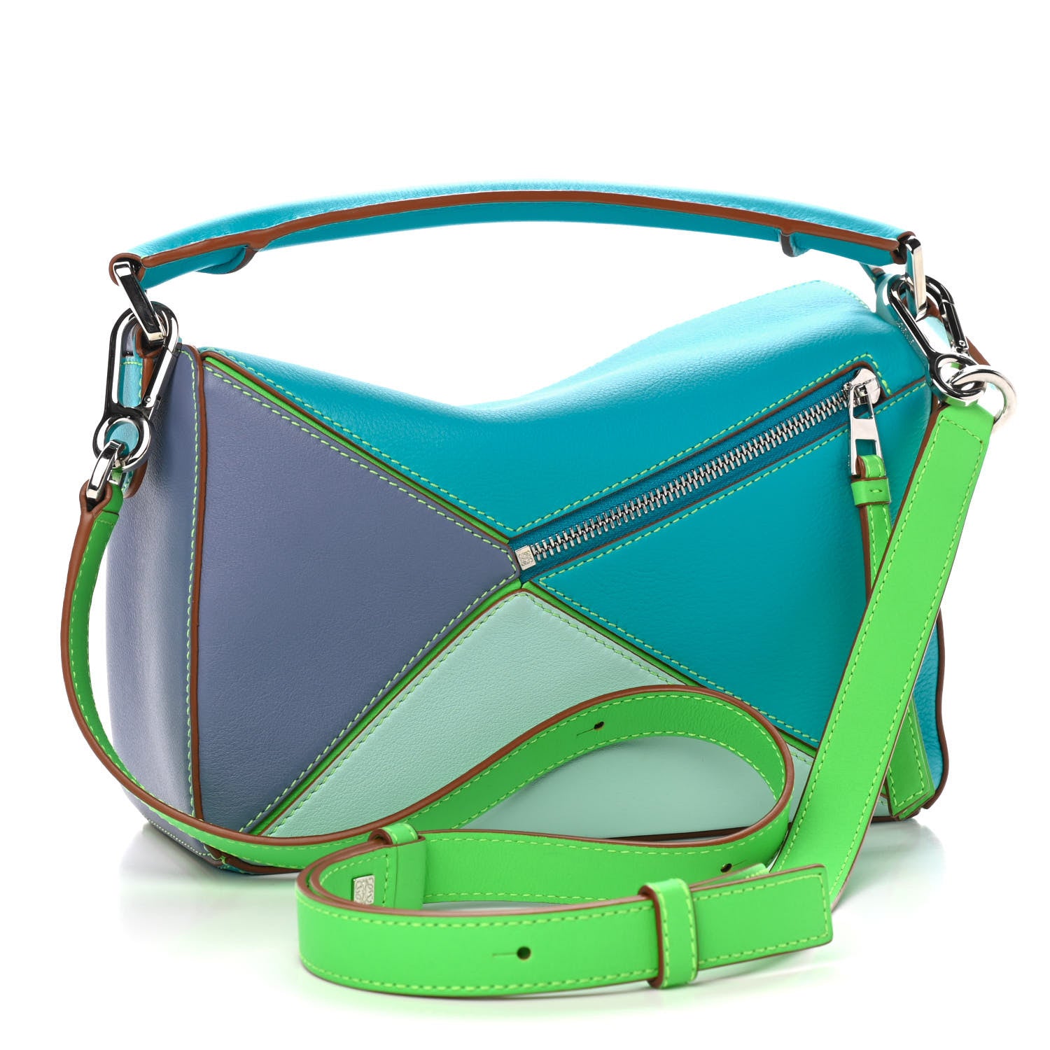Loewe Calfskin Small Puzzle Bag Lagoon Blue Blueberry 3 of 8