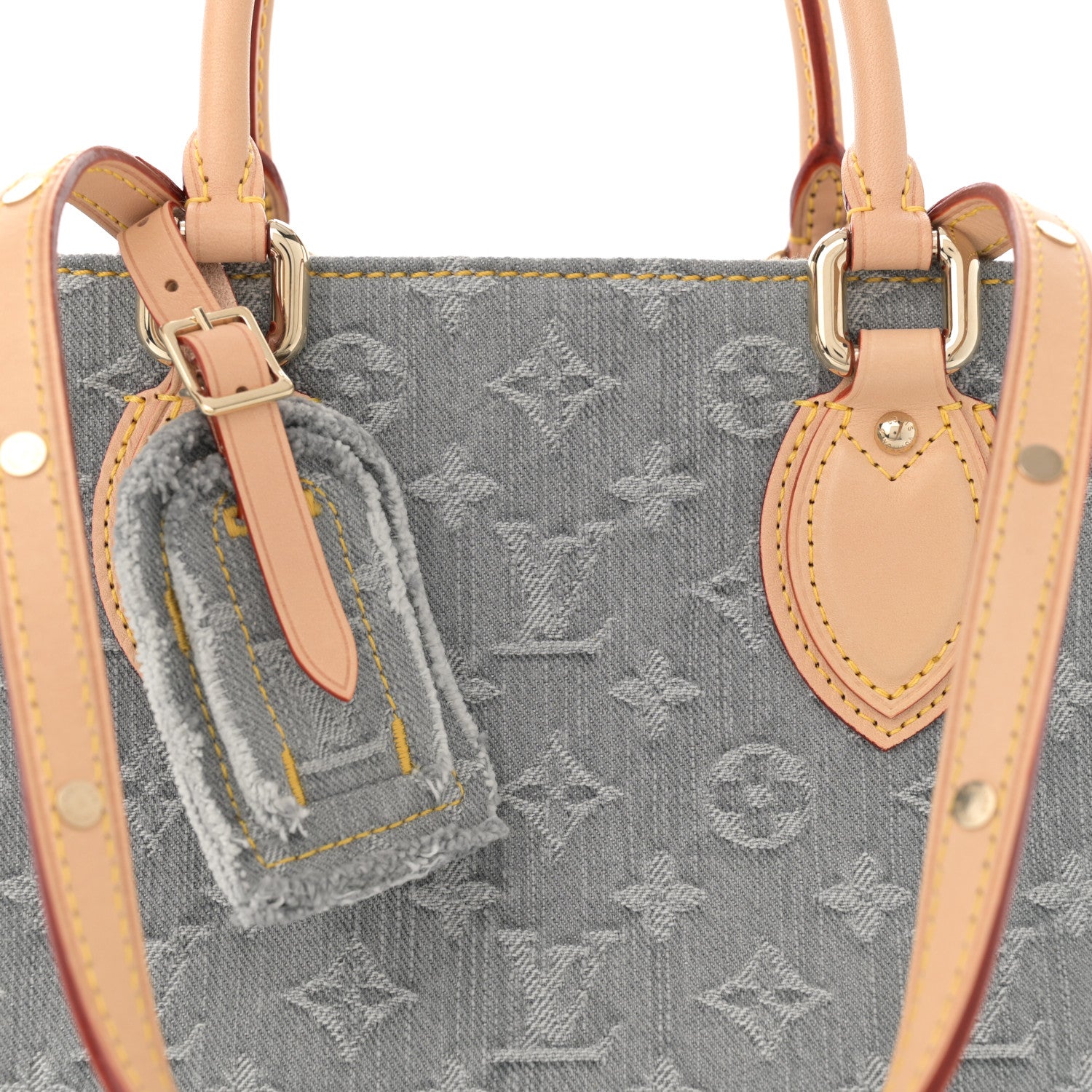 Louis Vuitton Monogram Denim Onthego MM Washed Gray 7 of 10