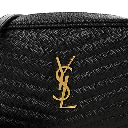 Saint Laurent Grain De Poudre Matelasse Monogram Mini Lou Camera Bag Black 7 of 9