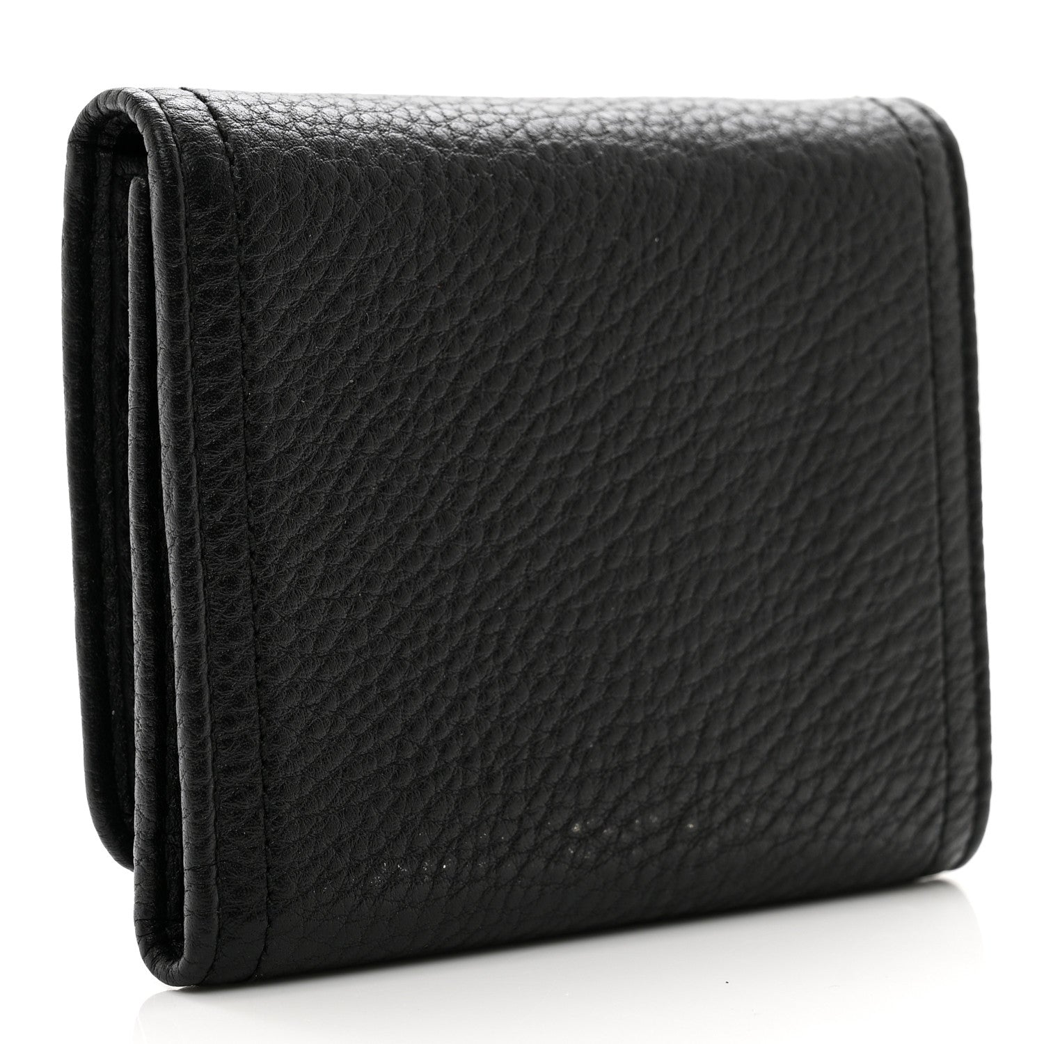 Prada Vitello Daino Metal Tri-Fold Wallet Black 3 of 7