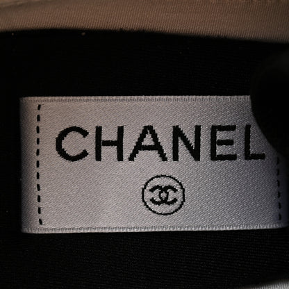 Chanel Velvet Calfskin Mixed Fibers CC Sneakers 38.5 Ivory Black 6 of 13
