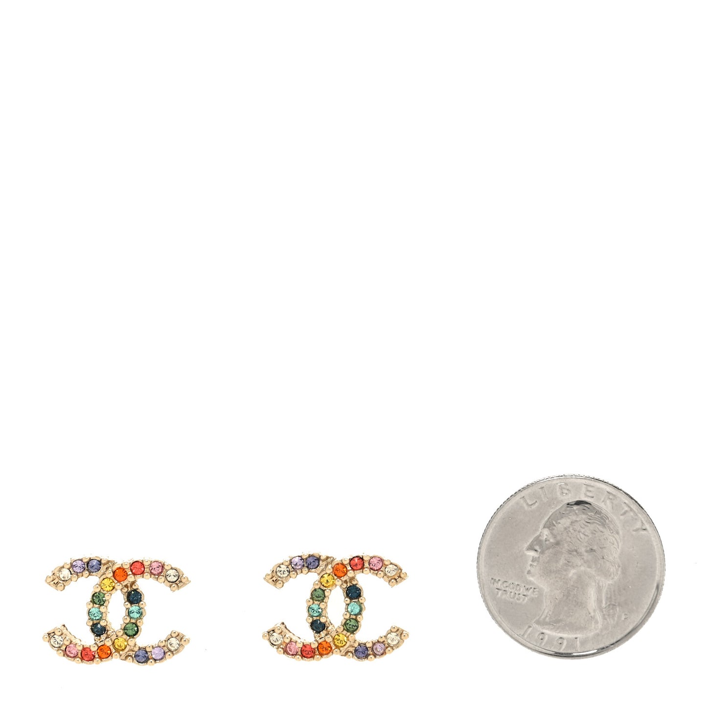 Crystal Over The Rainbow CC Earrings Gold Multicolor