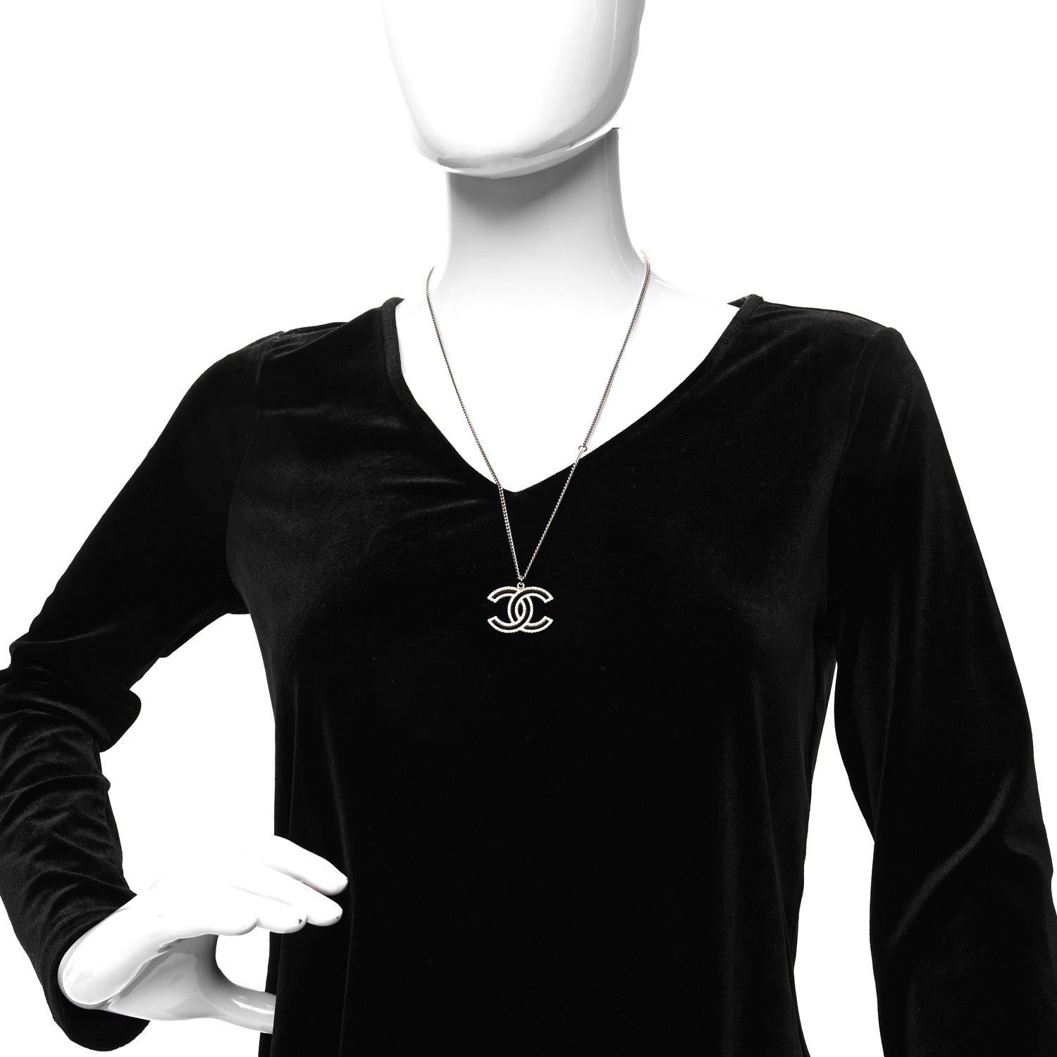 Chanel Crystal CC 100 Anniversary Necklace Gold 2 of 6