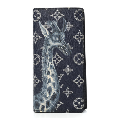 Louis Vuitton Savane Monogram Chapman Giraffe Brazza Wallet Encre 1 of 5