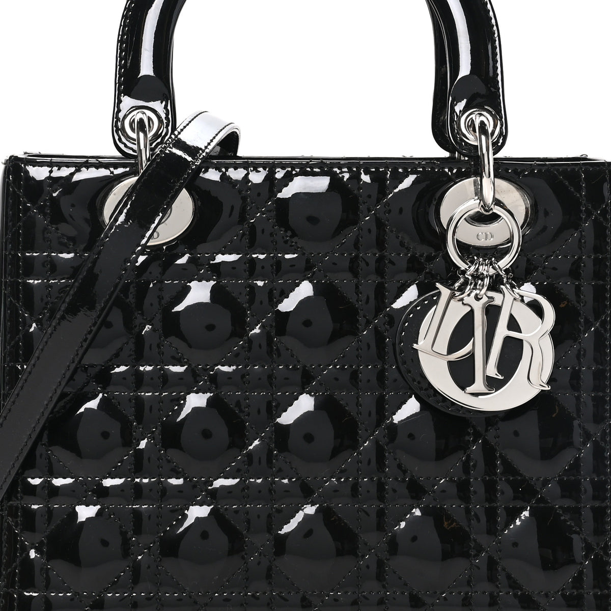 Christian Dior Patent Cannage Medium Lady Dior Black 8 of 11