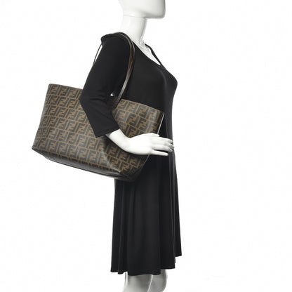 Fendi Zucca Spalmati Medium Roll Tote Tobacco Fuxia 2 of 11