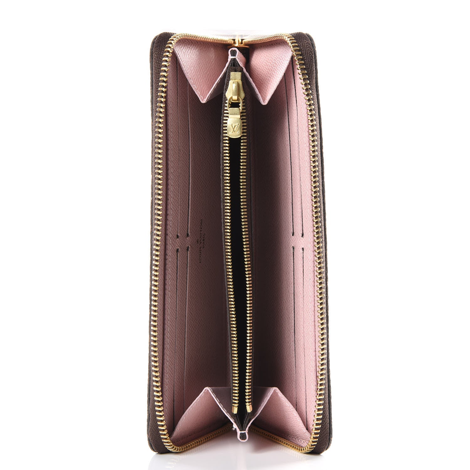 Louis Vuitton Damier Ebene Clemence Wallet Rose Ballerine 8 of 11