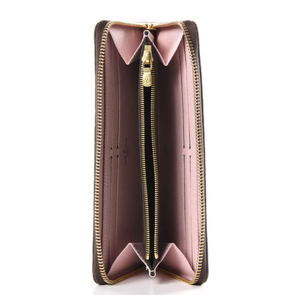 Louis Vuitton Damier Ebene Clemence Wallet Rose Ballerine 8 of 11