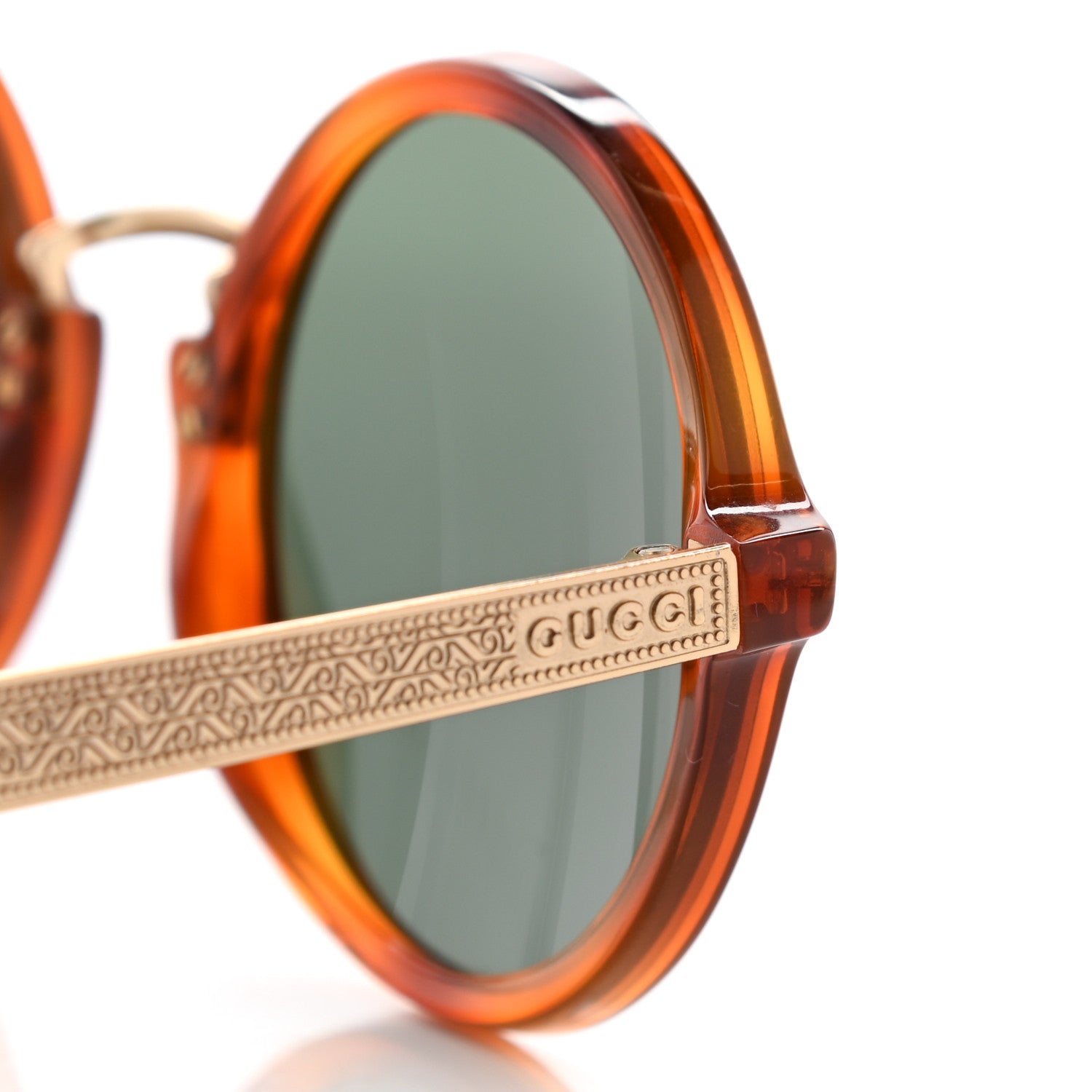 Gucci Acetate Round Frame Sunglasses GG1156/S Havana 5 of 9