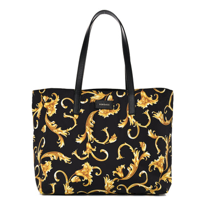 Versace Nylon Baroque Print Tote Black 3 of 10
