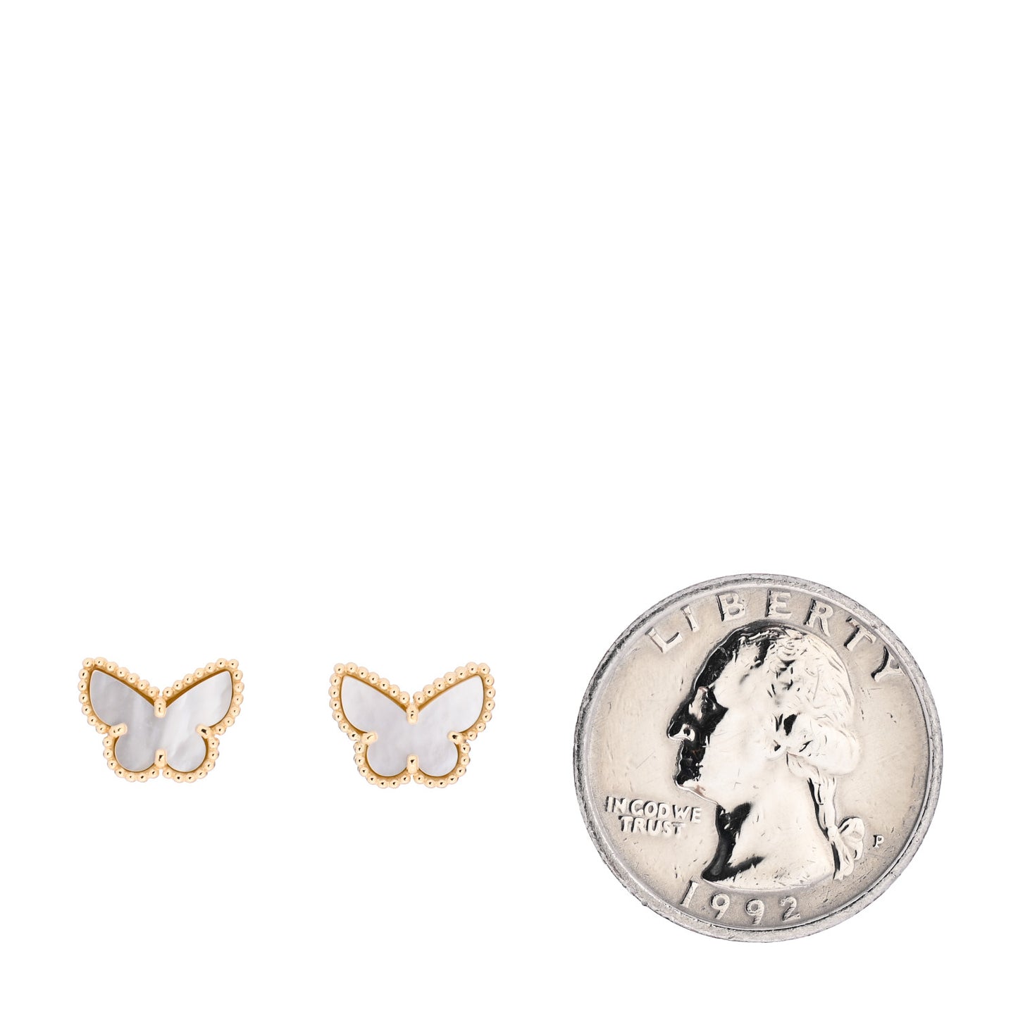 18K Yellow Gold Mother of Pearl Sweet Alhambra Butterfly Earrings