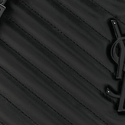 Saint Laurent Calfskin Matelasse Monogram Monochrome Lou Camera Bag Black 8 of 13
