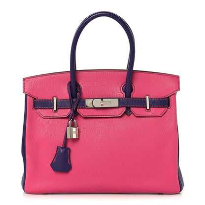 Hermes Chevre Mysore Horseshoe Birkin 30 Rose Shocking Iris 1 of 17