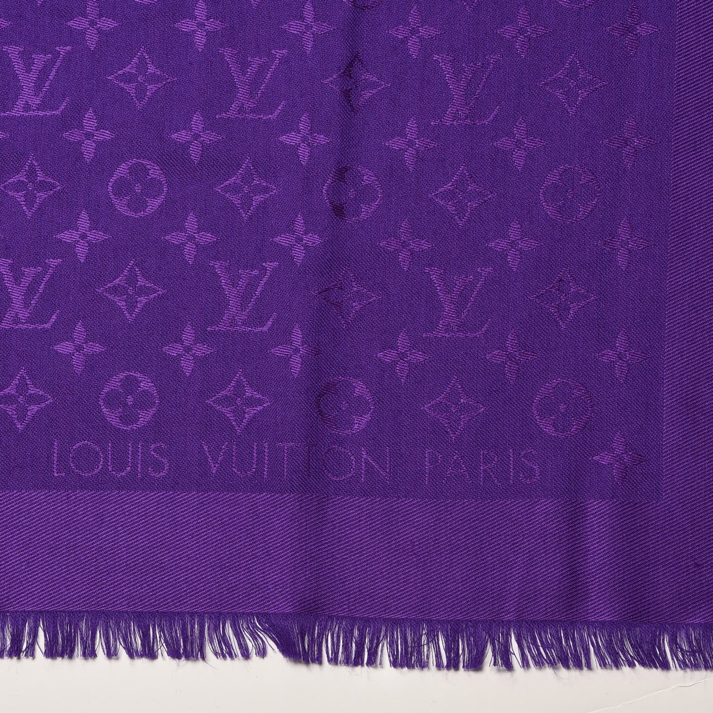 Wool Silk Monogram Shawl Amethyste