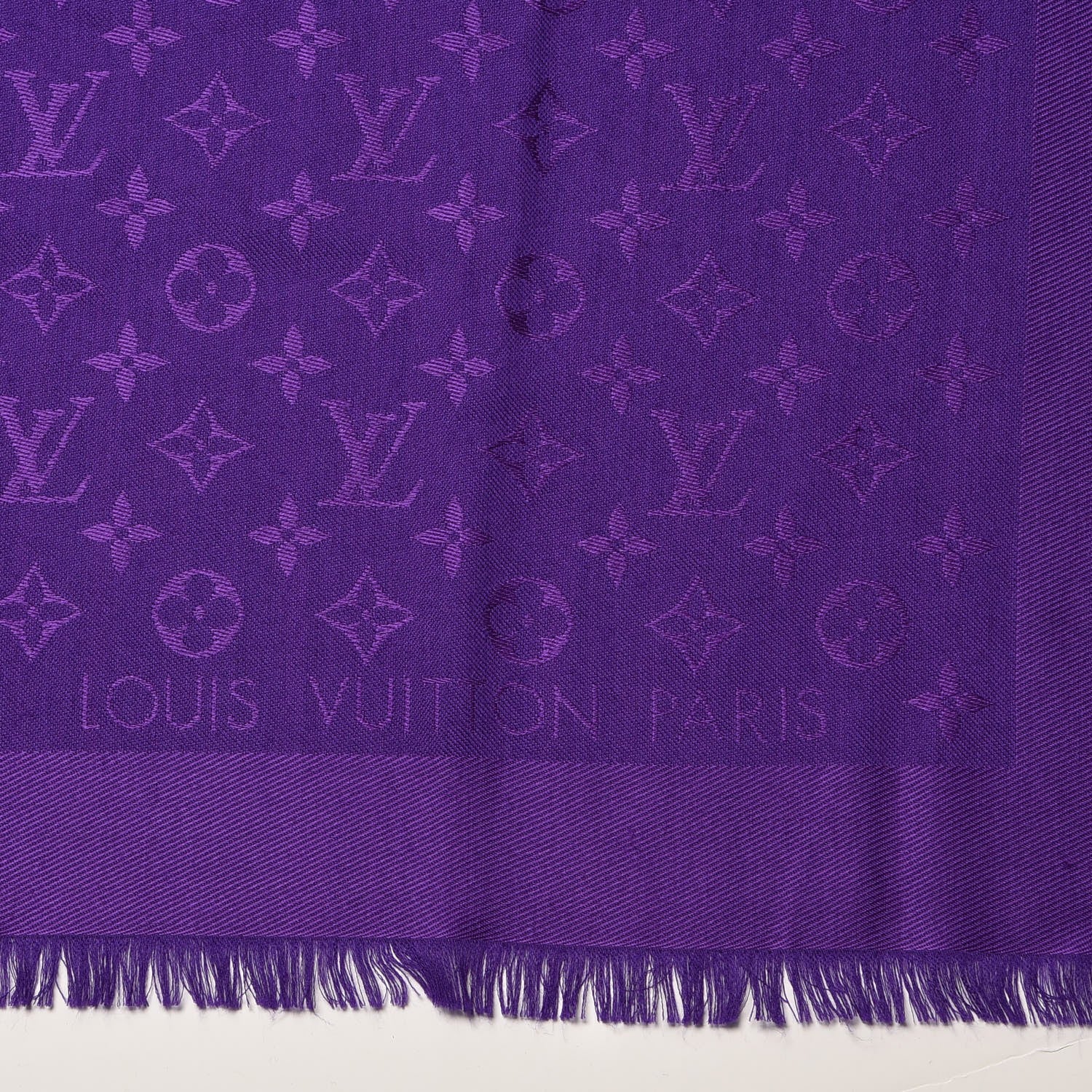 Louis Vuitton Wool Silk Monogram Shawl Amethyste 3 of 5