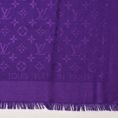 Louis Vuitton Wool Silk Monogram Shawl Amethyste 3 of 5