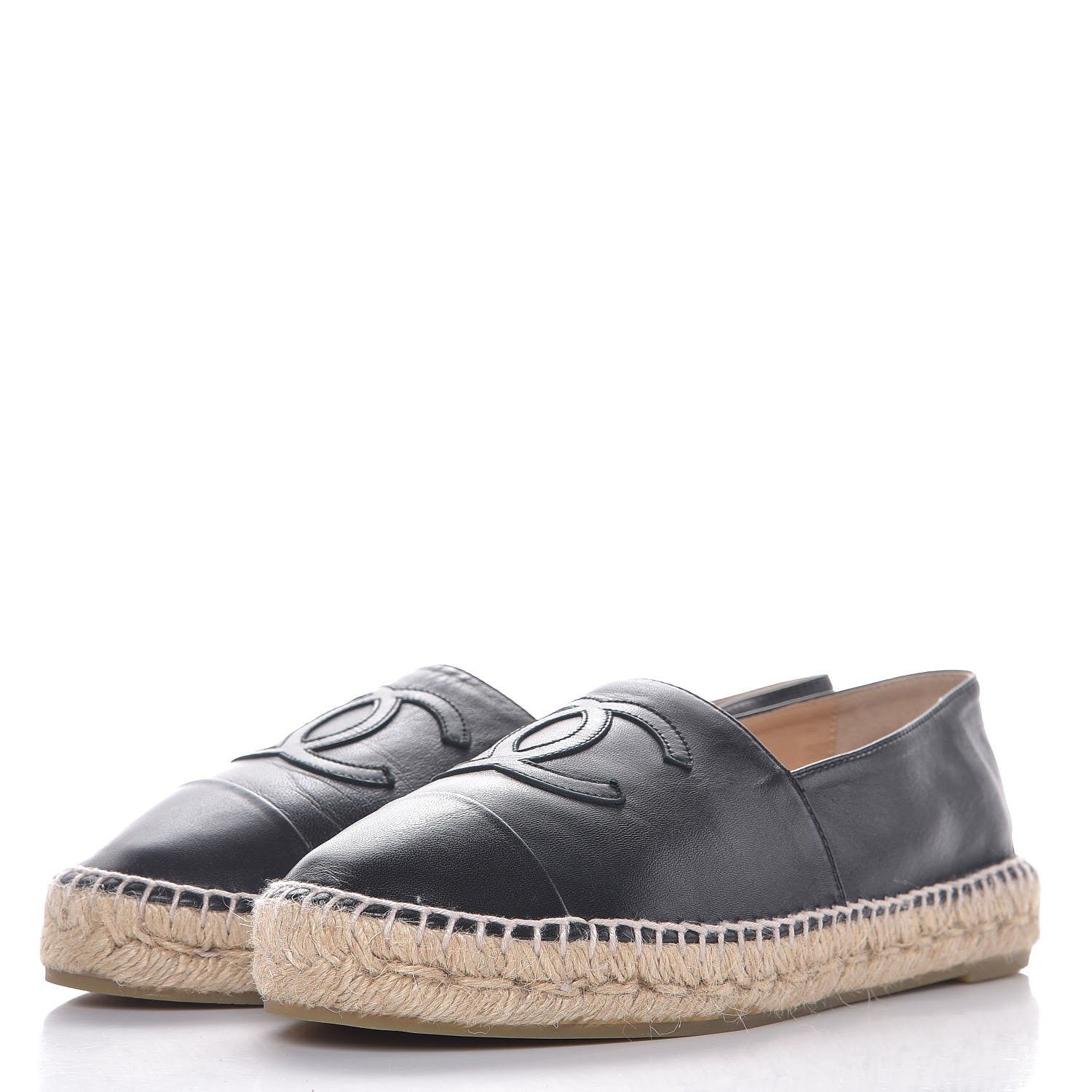 Chanel Lambskin CC Espadrilles 40 Black 3 of 9