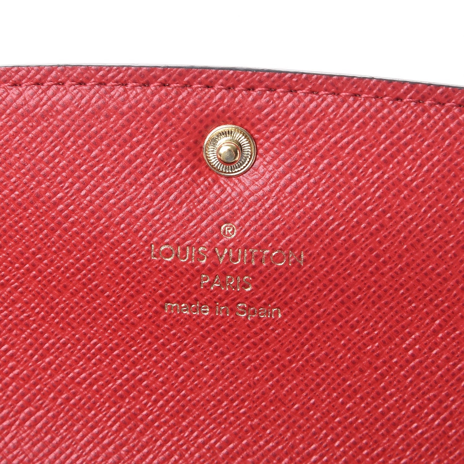 Louis Vuitton Damier Ebene Emilie Wallet Red 6 of 8