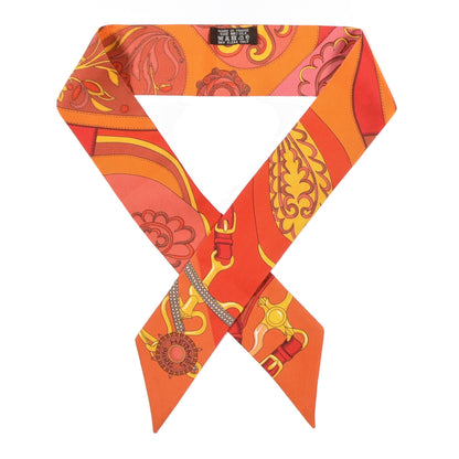 Hermes Silk Festival des Amazones Twilly Orange Vermilion Golden Yellow 1 of 4