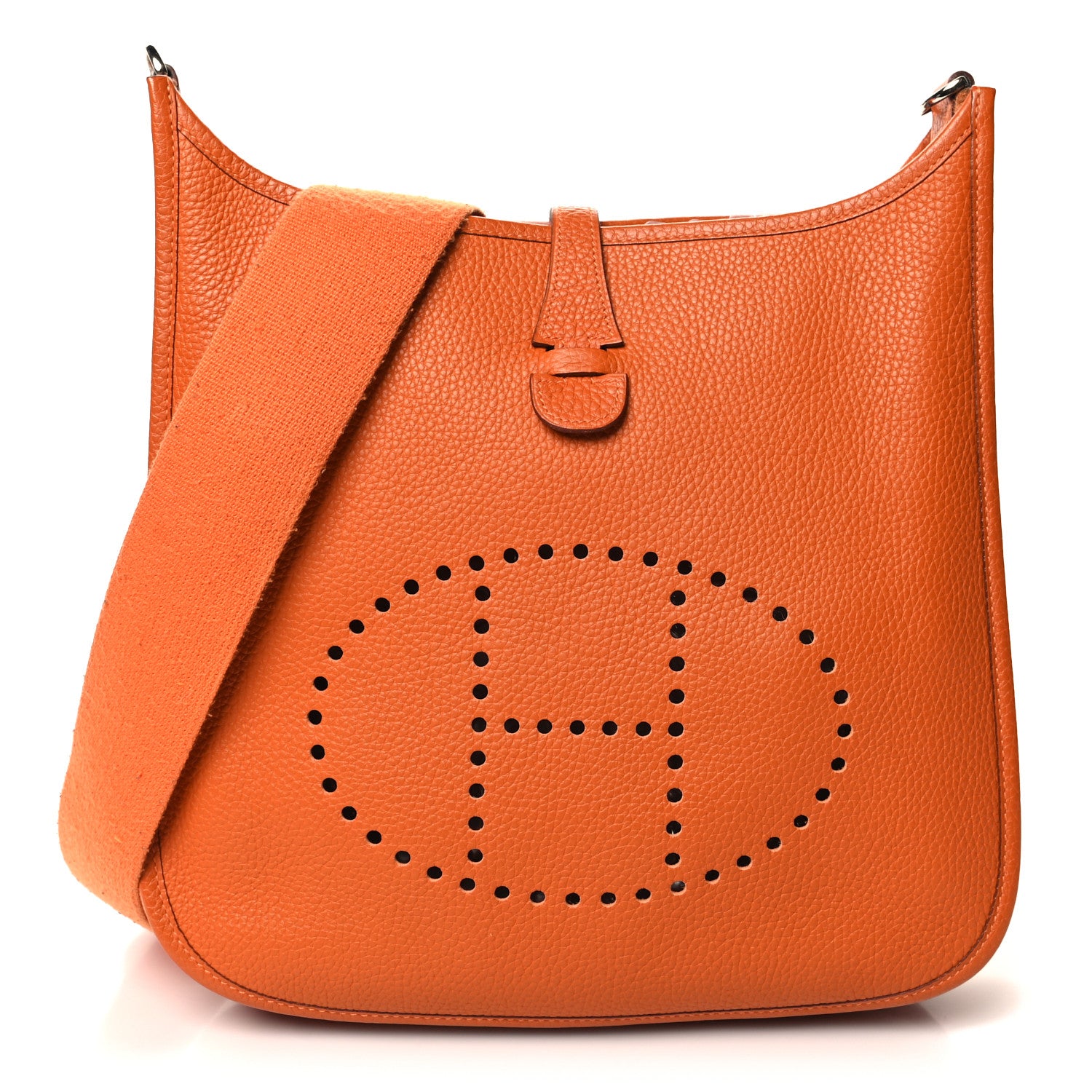 Hermes Taurillon Clemence Evelyne II PM Orange 1 of 12