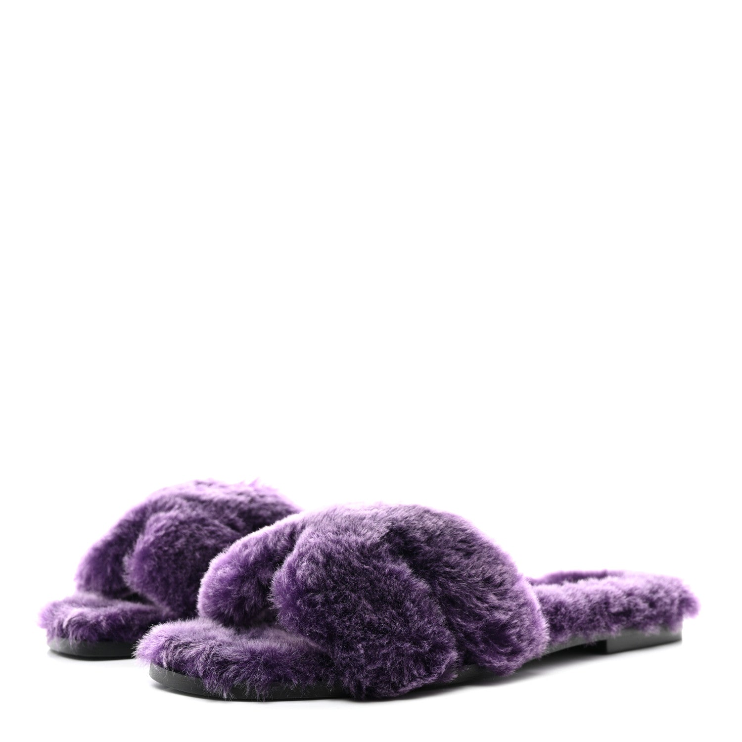 Hermes Woolskin Oran Sandals 38.5 Violet Fonce 3 of 8