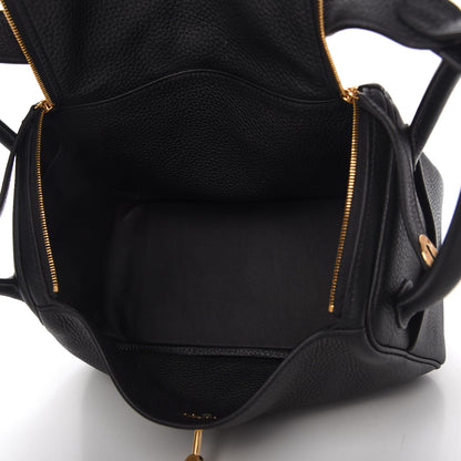 Hermes Taurillon Clemence Lindy 26 Black 5 of 11