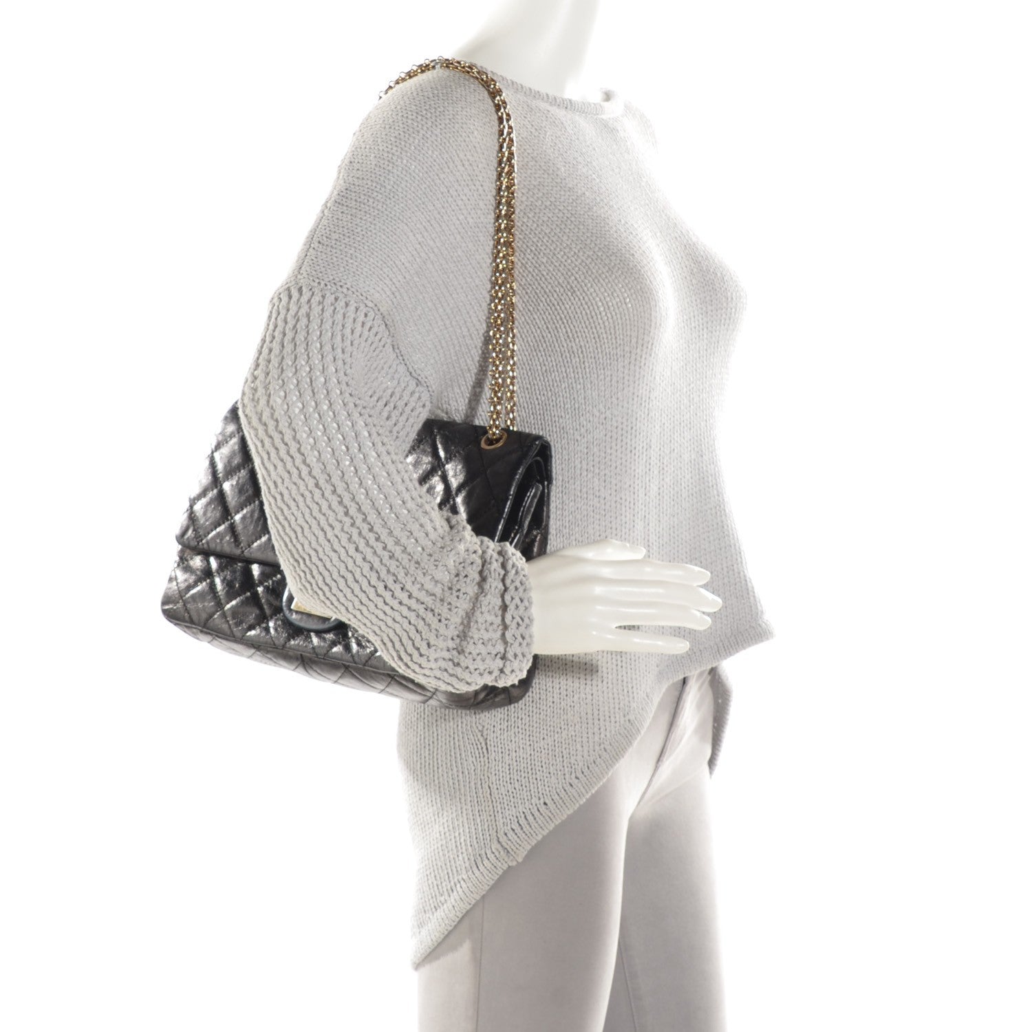 Chanel Glazed Calfskin Quilted 2.55 Reissue 226 Flap Black 2 of 8
