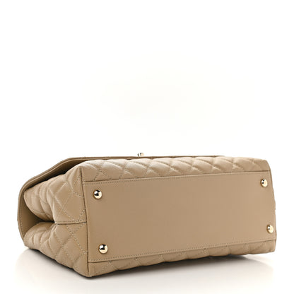 Chanel Caviar Lizard Embossed Quilted Small Coco Handle Flap Dark Beige 4 of 9