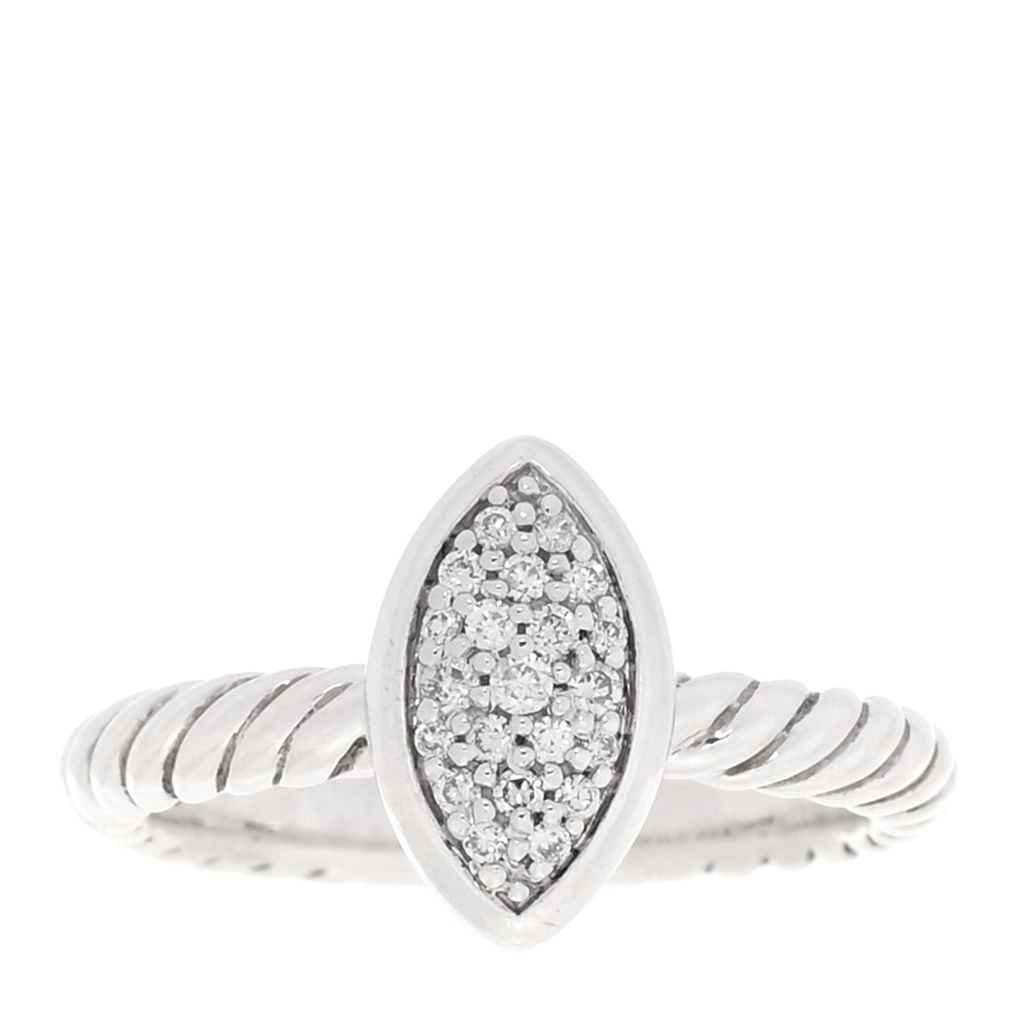 Sterling Silver Diamond Marquise Ring 52 6
