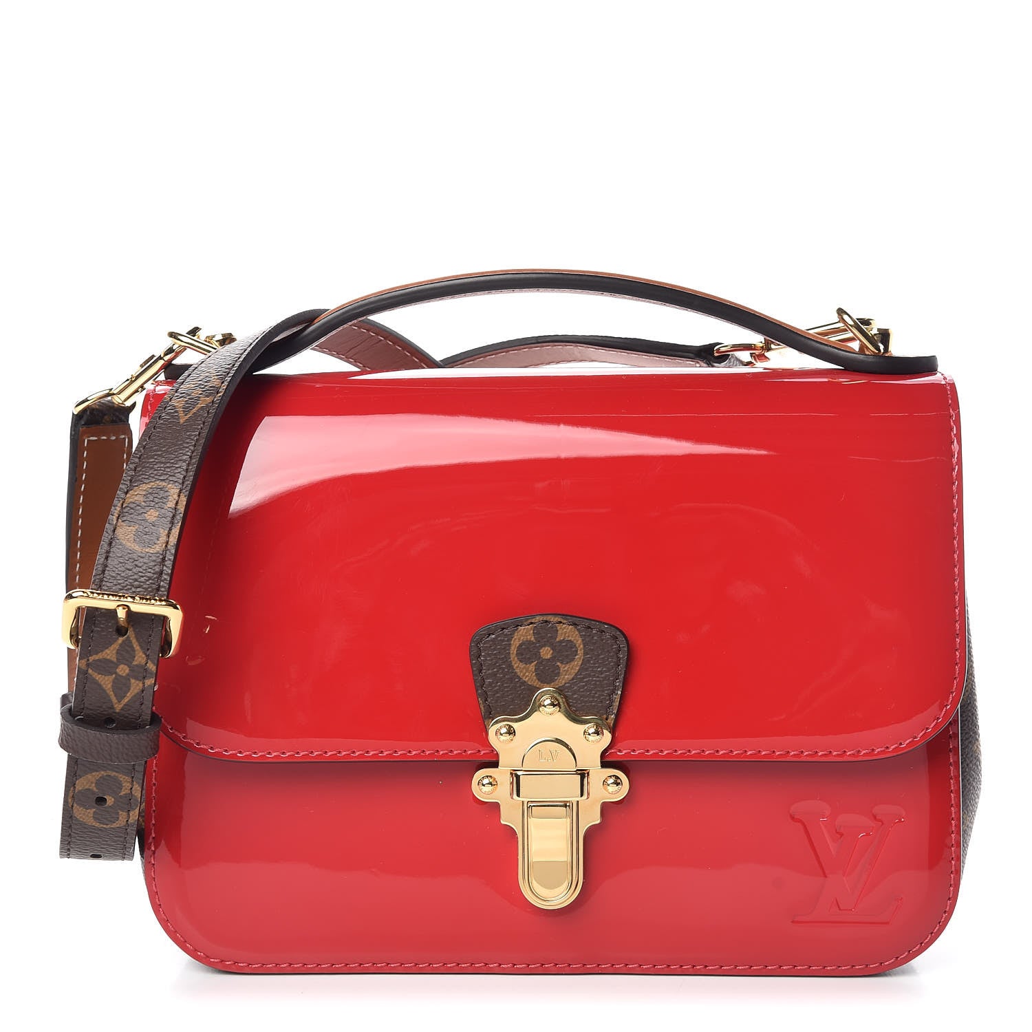Louis Vuitton Patent Calfskin Monogram Cherrywood BB Scarlet 1 of 8