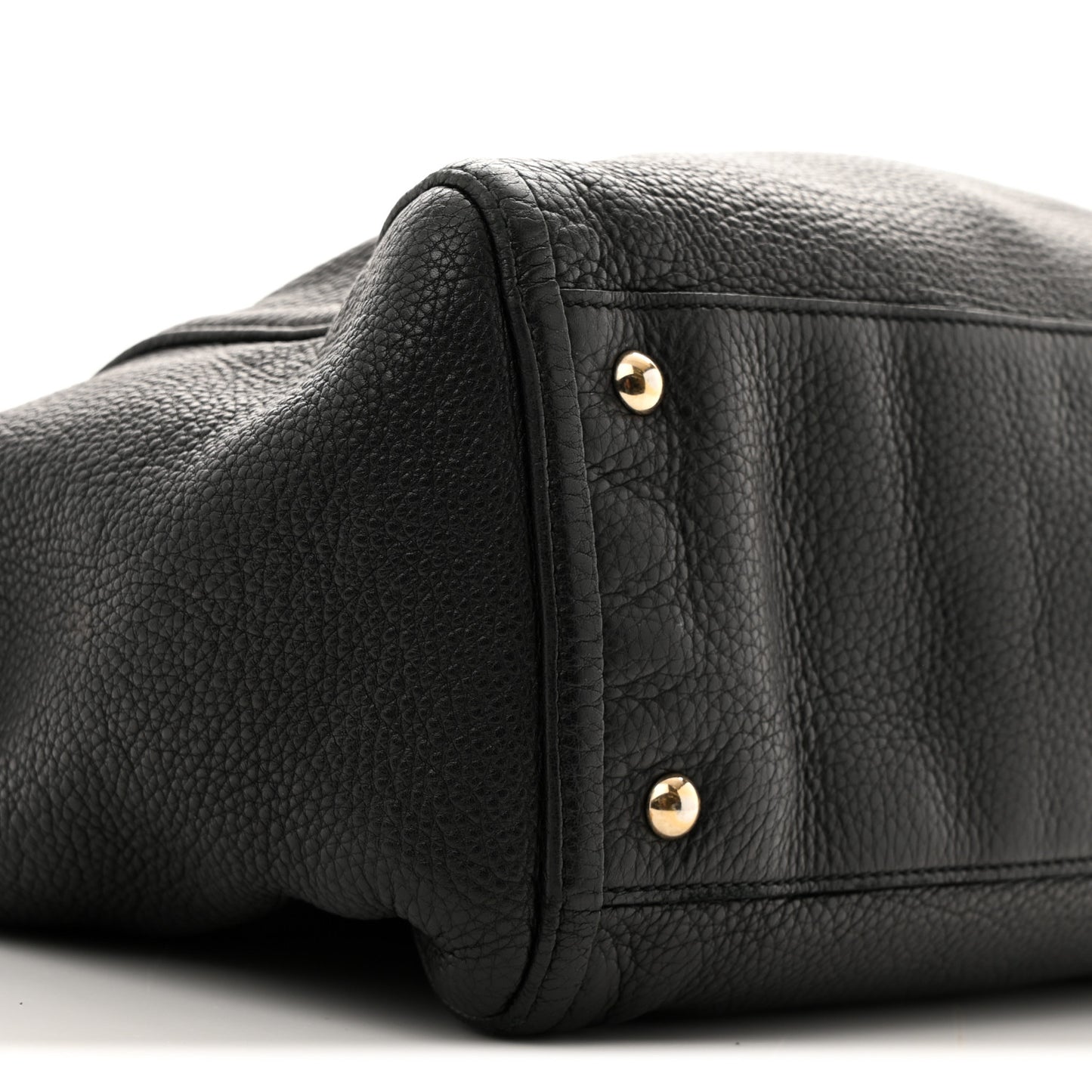 Pebbled Calfskin Medium Soho Shoulder Bag Black
