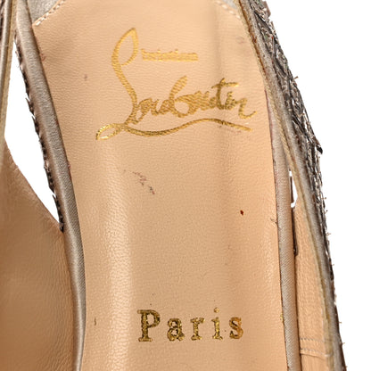 Christian Louboutin Satin Mosaique No Prive 120 Pumps 37.5 Silver 8 of 10