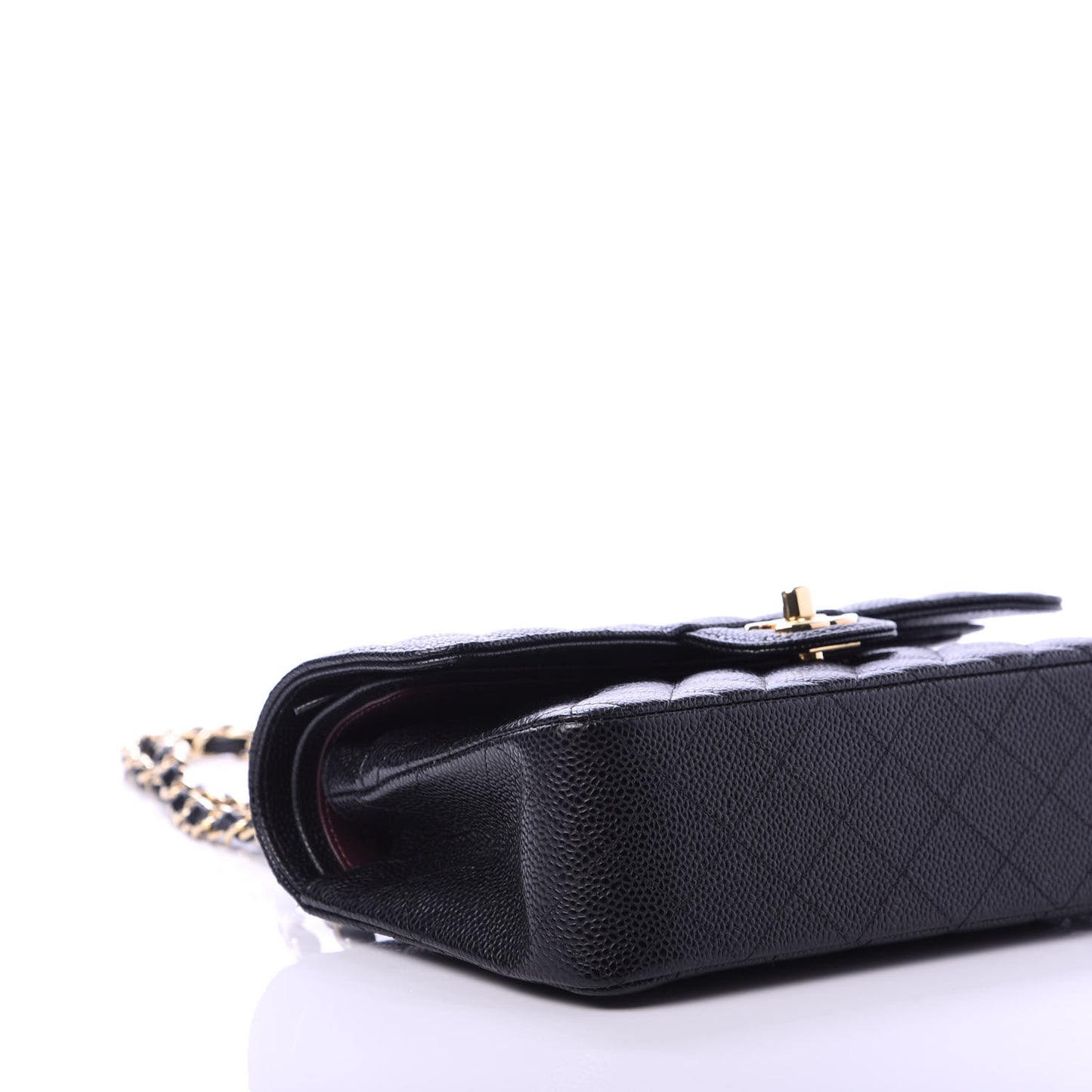 Caviar Quilted Small Double Flap Black