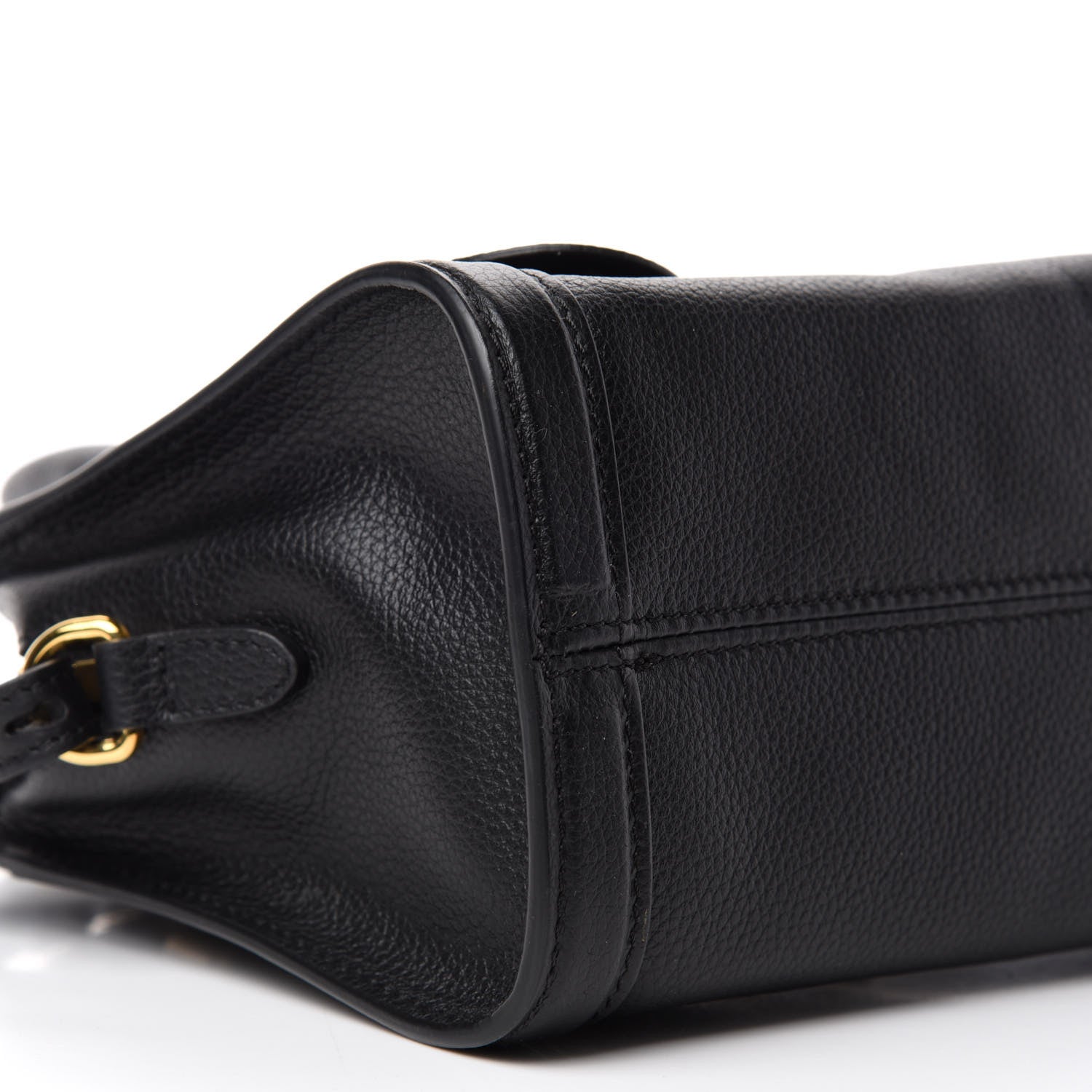 Alexander McQueen Pebbled Calfskin Mini Skull Padlock Zip Around Tote Black 6 of 10