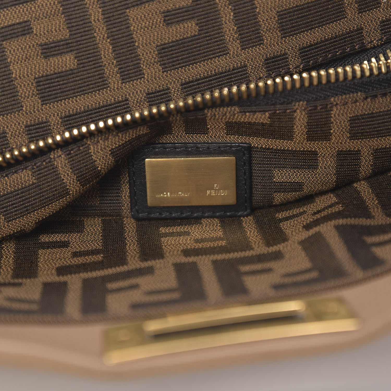 Fendi Goatskin Zucca Large Peekaboo Iconic Satchel Brown 7 of 11