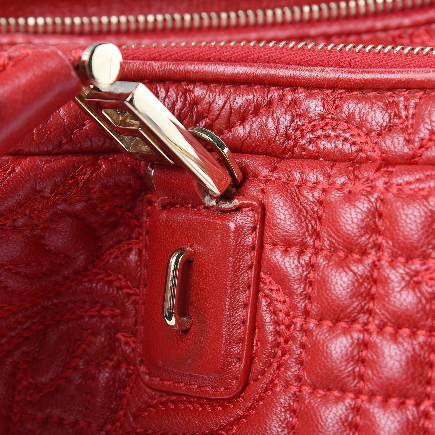 Barocco Quilted Nappa Vanitas Demetra Bag Red
