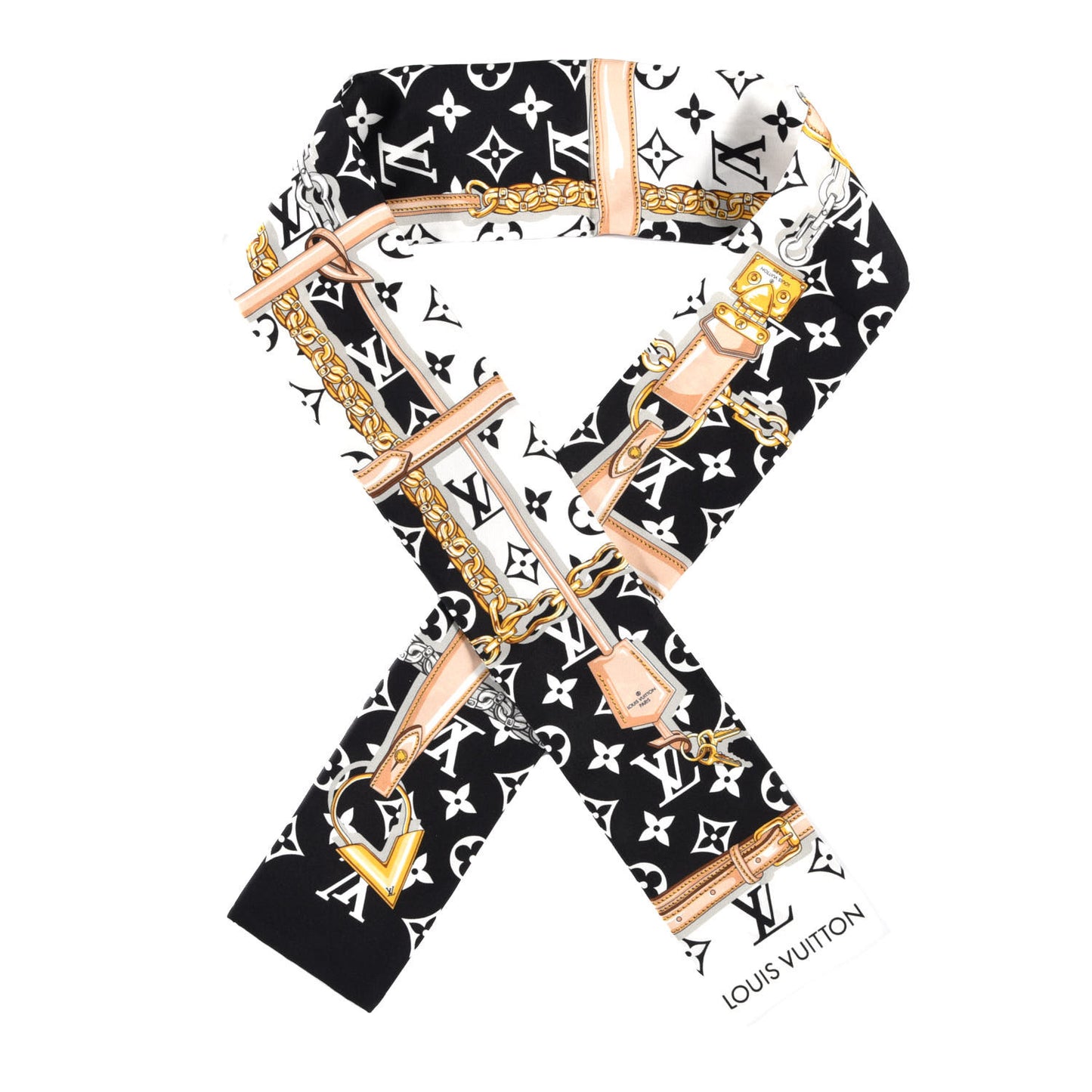Silk Monogram Confidential Bandeau Black